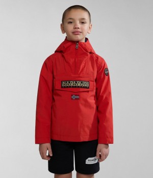 Anoraks Napapijri Rainforest Summer Anorak Jacket (4-16 YEARS) παιδικα κοκκινα | 384PZVXOI