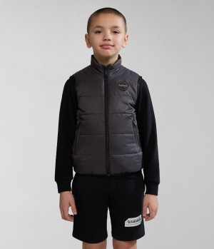 Gilet Napapijri Santafe Vest (4-16 YEARS) παιδικα σκούρο γκρι | 172LKGXDP