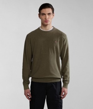 Jumpers Napapijri Linen Jumper ανδρικα πρασινο | 263JMDOHT