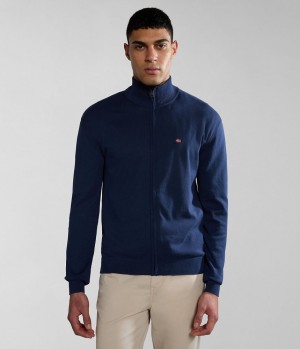 Zip Jumpers Napapijri Decatur Full-Zip Jumper ανδρικα σκούρο μπλε | 159SDPXVM