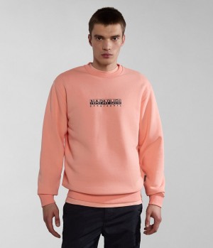 Φούτερ Napapijri Box Sweatshirt ανδρικα ροζ | 142YNXMKR