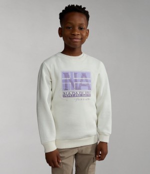 Φούτερ Napapijri Brunt Sweatshirt (4-16 YEARS) παιδικα ασπρα | 371AOMJSP