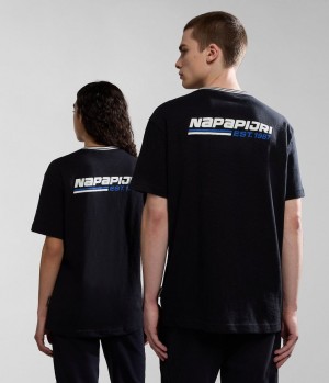 μπλουζακια Napapijri Grober Short Sleeve T-Shirt γυναικεια μαυρα | 035THOACI