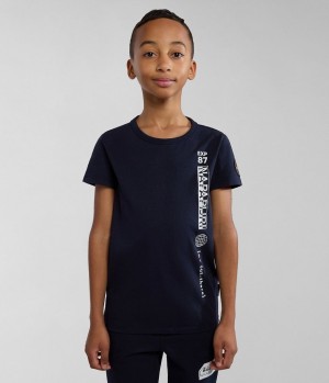 μπλουζακια Napapijri Hudson Short Sleeve T-Shirt (4-16 YEARS) παιδικα σκούρο μπλε | 471RDTCWY