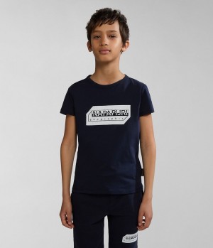 μπλουζακια Napapijri Kitik Short Sleeve T-Shirt (4-16 YEARS) παιδικα σκούρο μπλε | 382HLWRJD