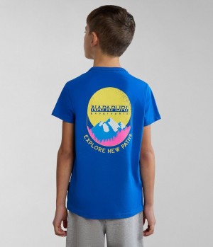 μπλουζακια Napapijri Liard Short Sleeve T-Shirt (4-16 YEARS) παιδικα μπλε | 052RPVWBE