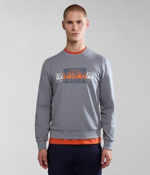 Φούτερ Napapijri Smallwood Sweatshirt ανδρικα γκρι | 706KUXDCS