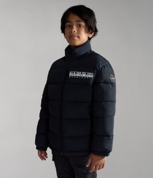 Μπουφαν Φουσκωτο Napapijri Bachar Puffer Jacket (10-16 YEARS) παιδικα μαυρα | 571ZWDVYL