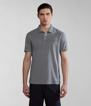 μπλουζακια πολο Napapijri Elbas Short Sleeve Jersey Polo Shirt ανδρικα γκρι | 768YDUEIR