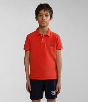 μπλουζακια πολο Napapijri Elbas Short Sleeve Polo Shirt (4-16 YEARS) παιδικα πορτοκαλι | 087GTLBDN