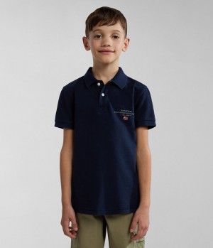 μπλουζακια πολο Napapijri Elbas Short Sleeve Polo Shirt (4-16 YEARS) παιδικα σκούρο μπλε | 586TRUDQE