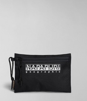 μικρά πορτοφόλια Napapijri Hornby Pencil Case ανδρικα μαυρα | 813XUKNAZ