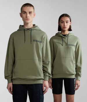 Φουτερ με Κουκουλα Napapijri Boyd Hoodie ανδρικα πρασινο | 248WMNOYG