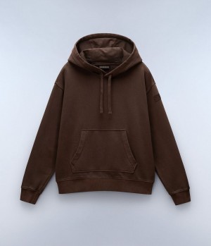 Φουτερ με Κουκουλα Napapijri Castor Hoodie γυναικεια καφε | 390DPLQEM