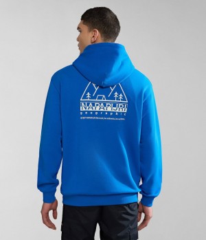 Φουτερ με Κουκουλα Napapijri Faber Hoodie ανδρικα μπλε | 547HLXAIW