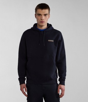 Φουτερ με Κουκουλα Napapijri Iaato Summer Hoodie ανδρικα μαυρα | 829GJWBIF