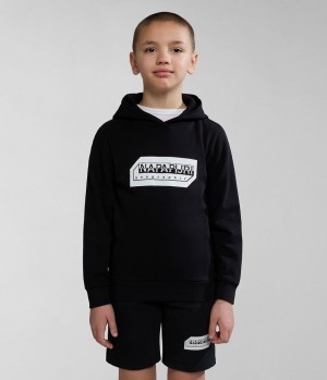 Φουτερ με Κουκουλα Napapijri Kitik Hoodie (4-16 YEARS) παιδικα μαυρα | 091FJHMXS