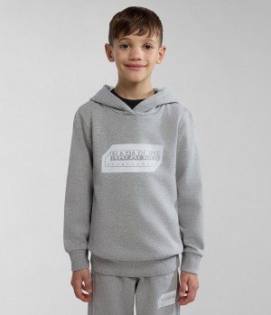 Φουτερ με Κουκουλα Napapijri Kitik Hoodie (4-16 YEARS) παιδικα γκρι | 389AQXEWH