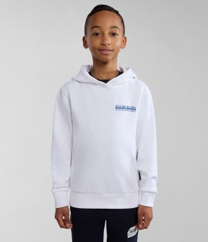 Φουτερ με Κουκουλα Napapijri Liard Hoodie (4-16 YEARS) παιδικα ασπρα | 714VSLNGU