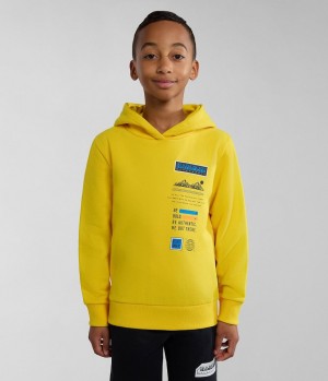 Φουτερ με Κουκουλα Napapijri Liard Hoodie (4-16 YEARS) παιδικα κίτρινα | 924JYVDTX