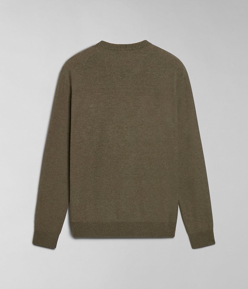 Jumpers Napapijri Linen Jumper ανδρικα πρασινο | 263JMDOHT