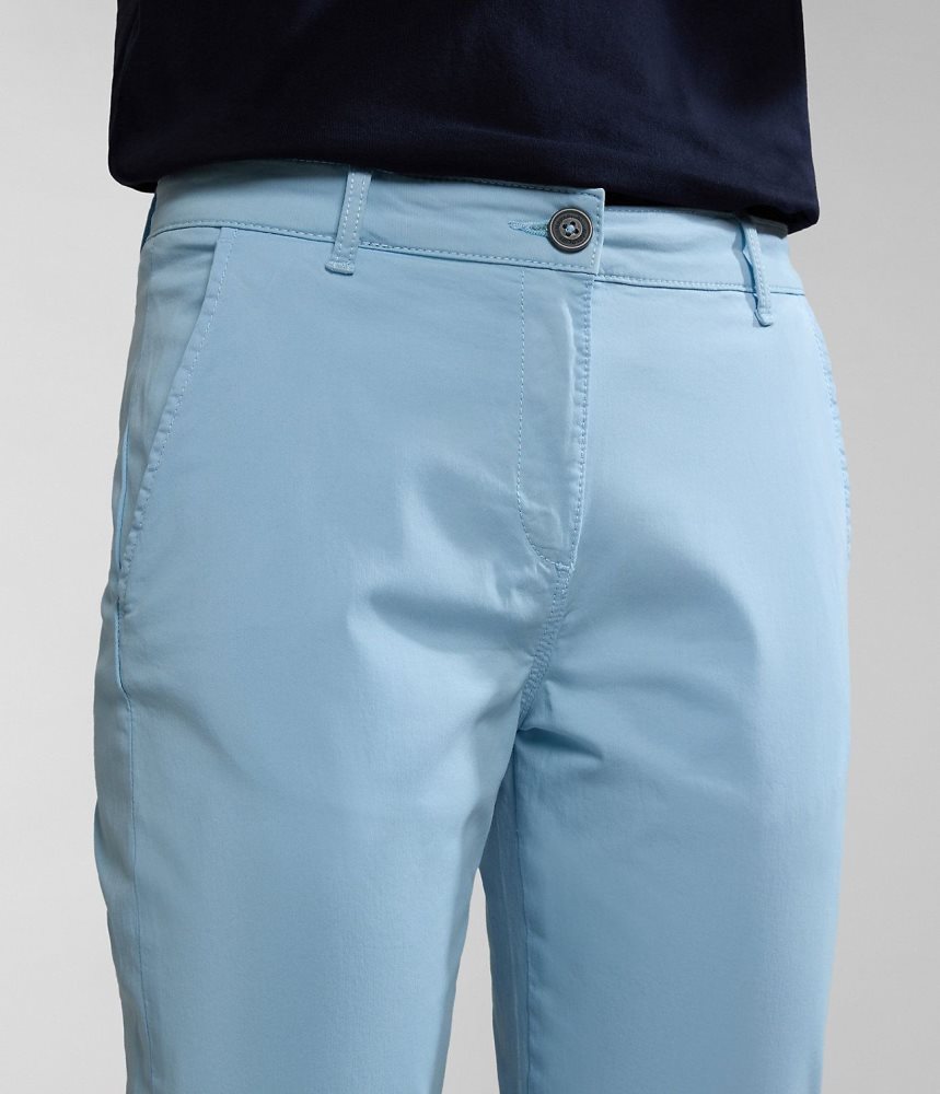 Παντελόνι Chino Napapijri Meridian Chino Trousers γυναικεια ανοιχτο μπλε | 430ZYTGIN