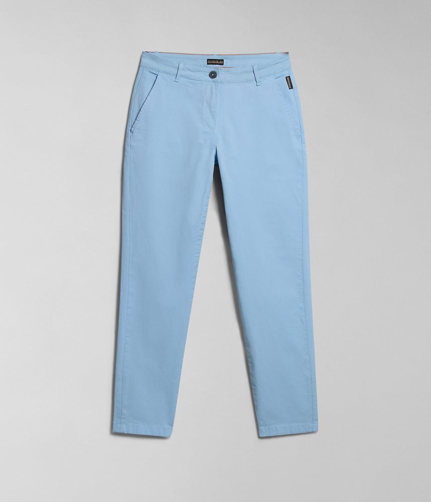 Παντελόνι Chino Napapijri Meridian Chino Trousers γυναικεια ανοιχτο μπλε | 430ZYTGIN