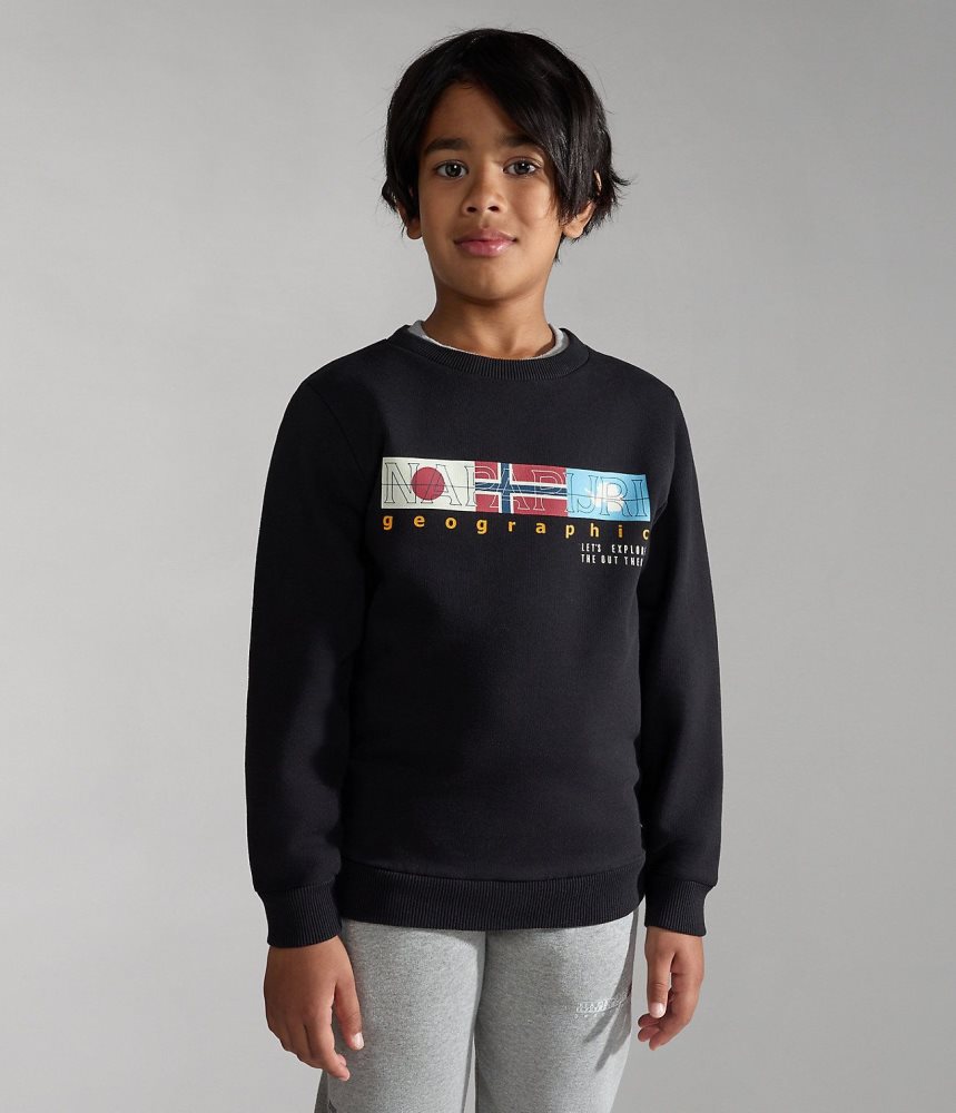 Φούτερ Napapijri Brunt Sweatshirt (4-16 YEARS) παιδικα μαυρα | 438DYEPQB