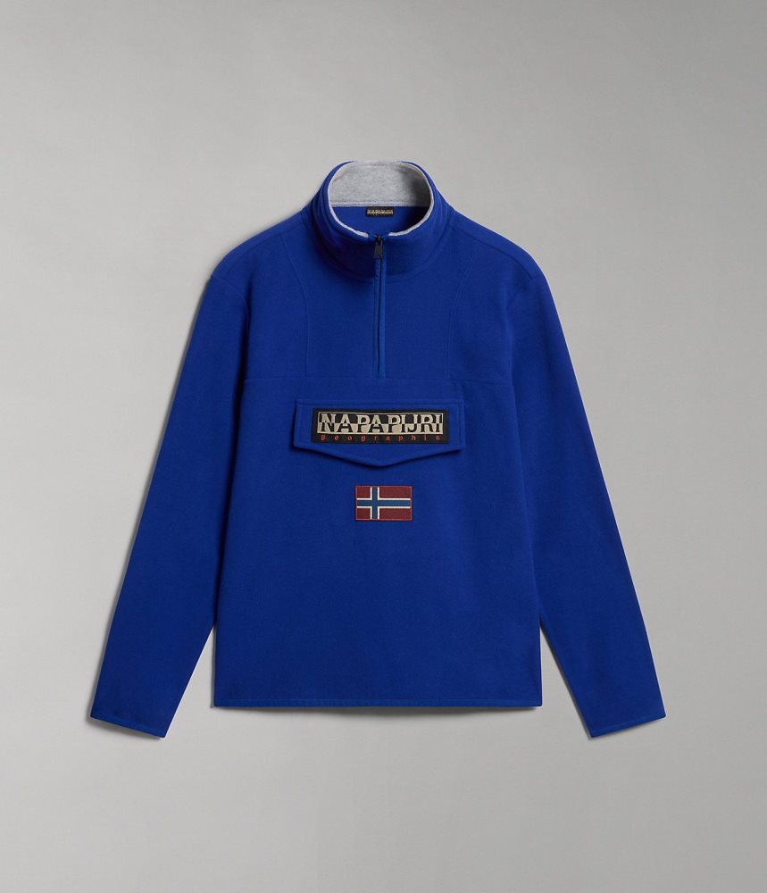 προβιά Napapijri Burgee Half-Zip Fleece ανδρικα μπλε | 428EBPNYK