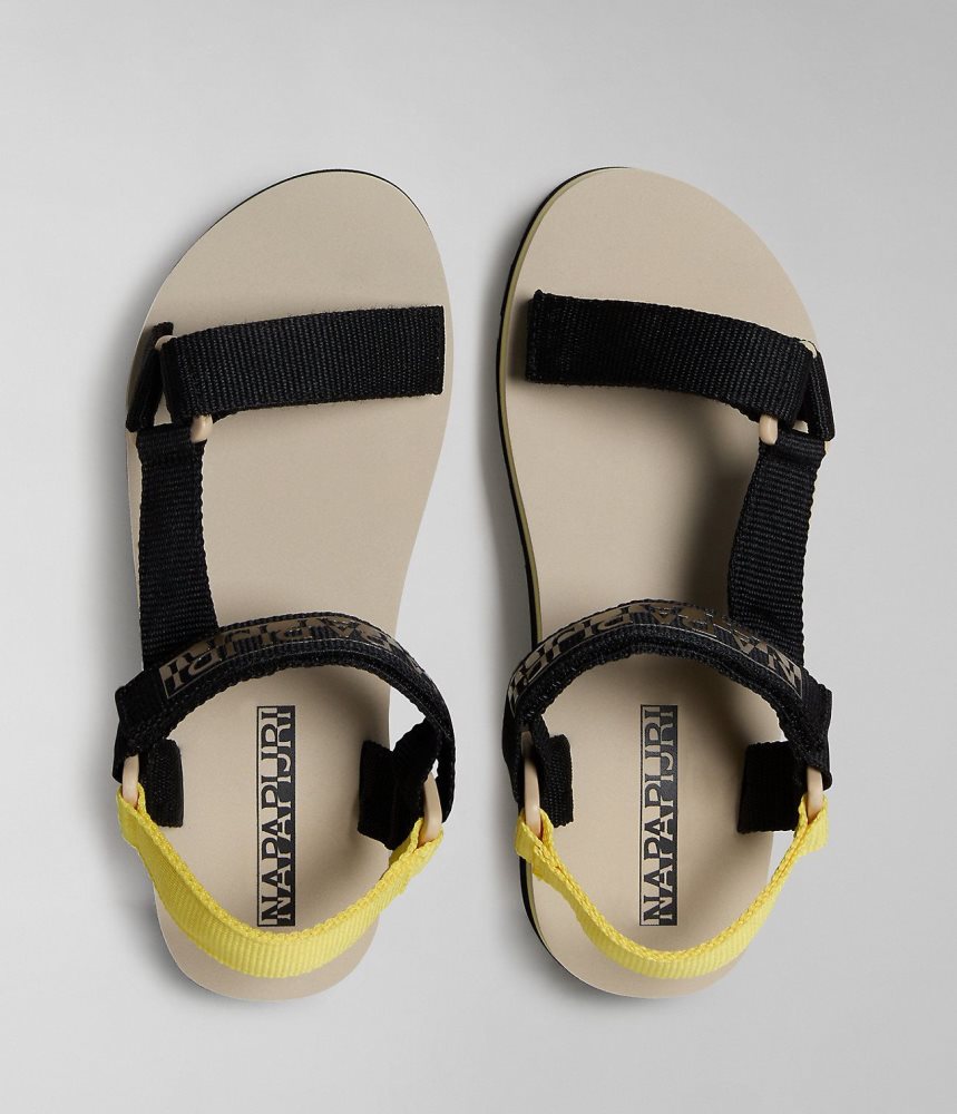 Σανδαλια Napapijri Dahlia Sandals γυναικεια κίτρινα μαυρα | 469RWKDUI