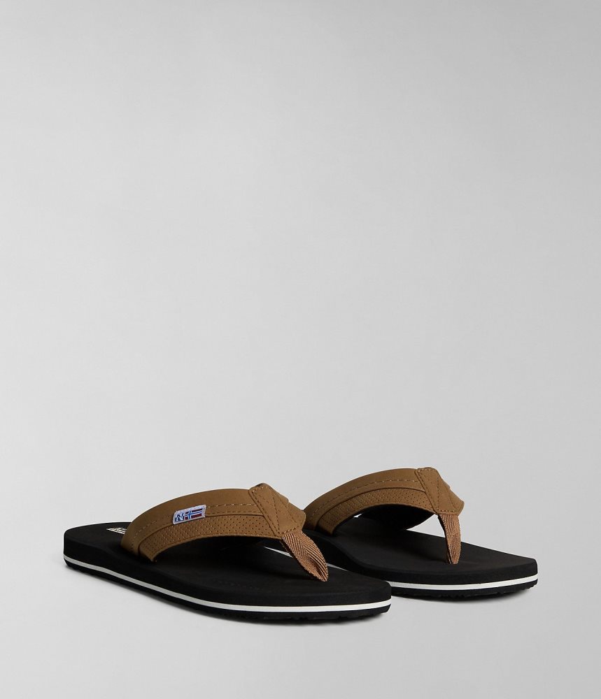 Σαγιοναρεσ Napapijri Elm Flip-Flops ανδρικα καφε | 517WXBOZI