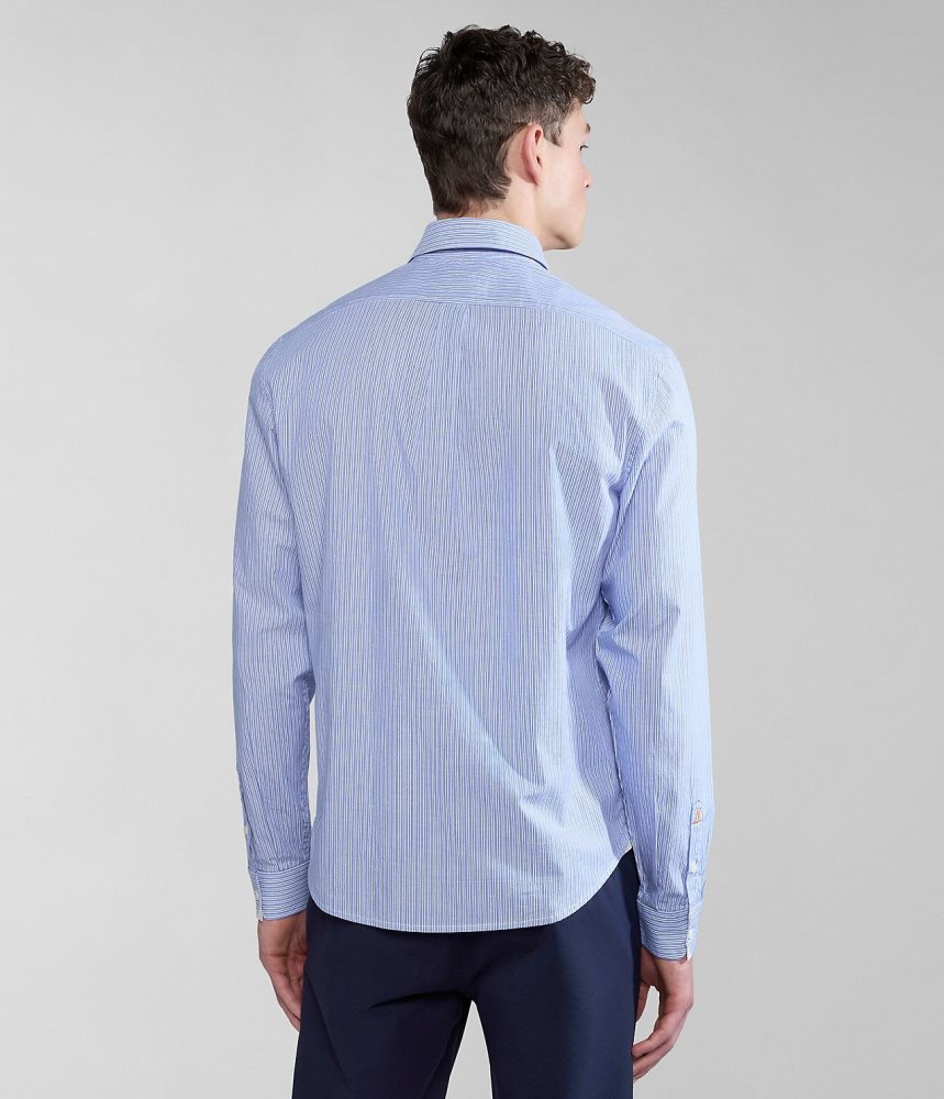 πουκαμισα Napapijri Graie Long Sleeve Shirt ανδρικα μπλε | 193WZKVCN