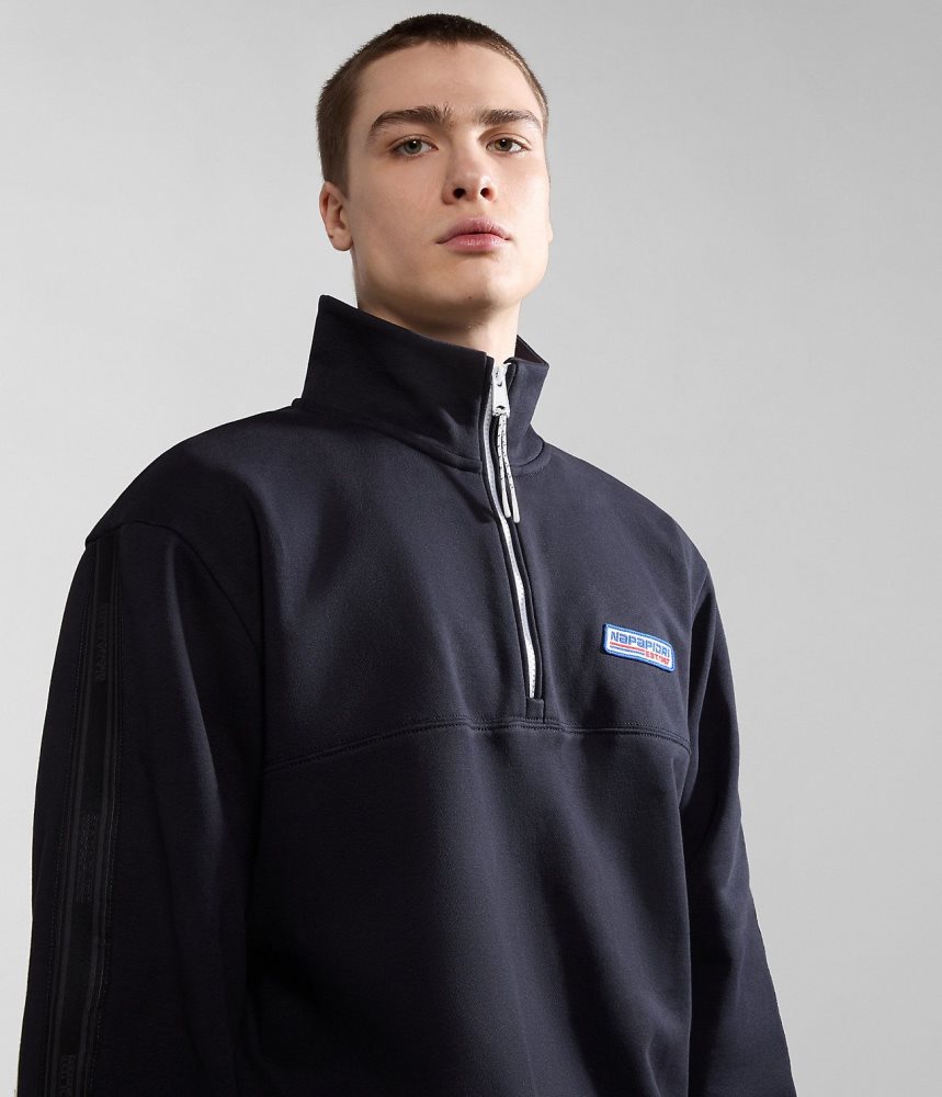 Φούτερ Napapijri Grober Half-Zip Sweatshirt γυναικεια μαυρα | 384MLHAEG