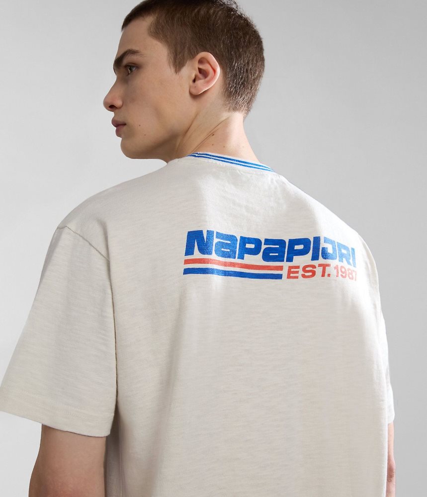 μπλουζακια Napapijri Grober Short Sleeve T-Shirt γυναικεια ασπρα | 901RJQCIV