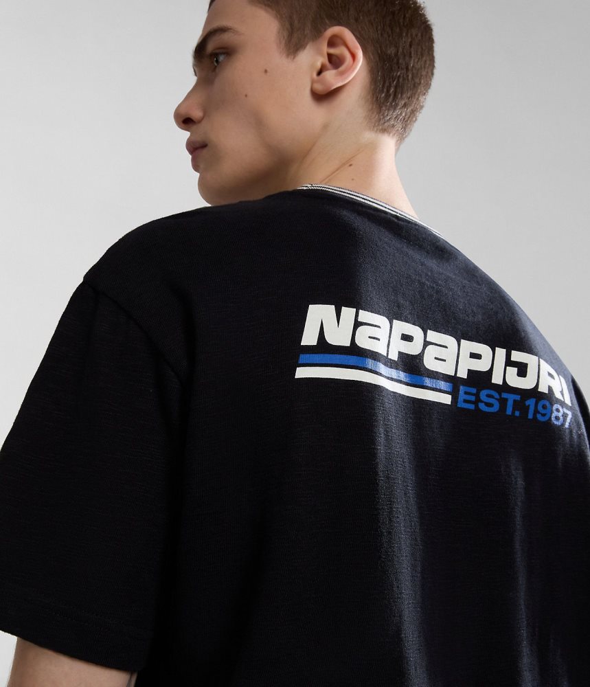 μπλουζακια Napapijri Grober Short Sleeve T-Shirt γυναικεια μαυρα | 035THOACI