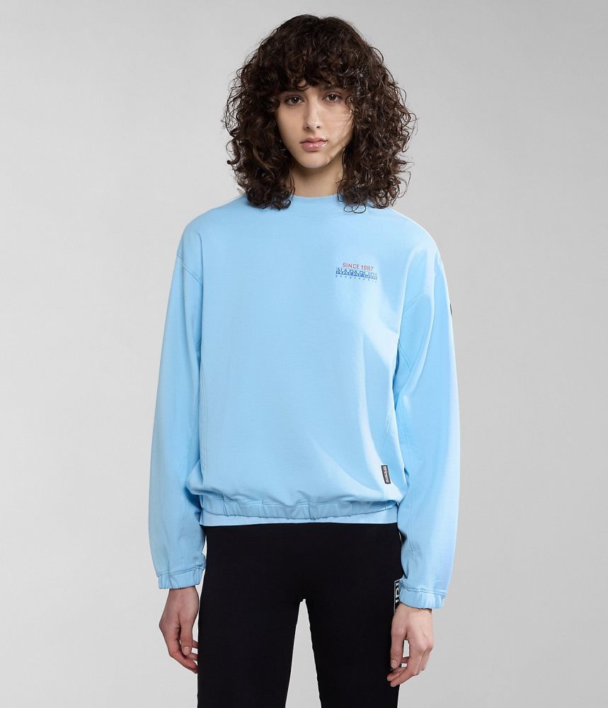 Φούτερ Napapijri Keith Sweatshirt γυναικεια ανοιχτο μπλε | 761CLDATE