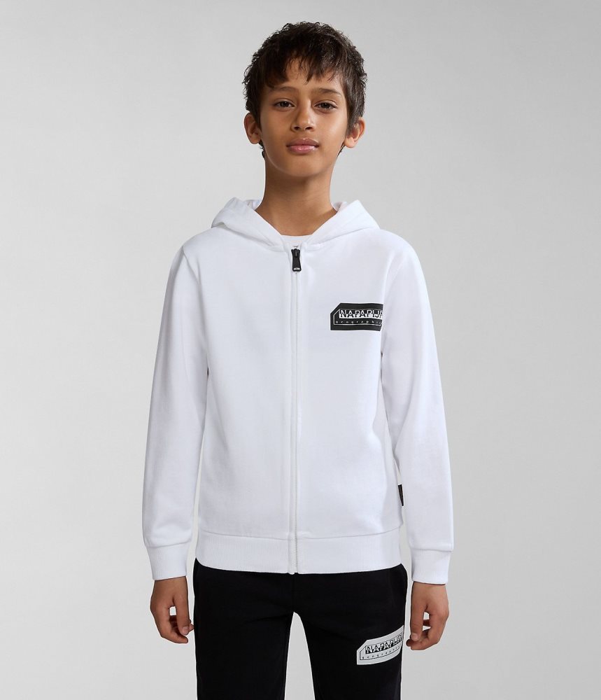 Φούτερ Napapijri Kitik Full-Zip Hoodie (4-16 YEARS) παιδικα ασπρα | 613LHWNQX