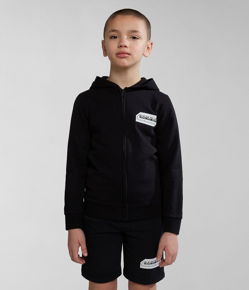 Φούτερ Napapijri Kitik Full-Zip Hoodie (4-16 YEARS) παιδικα μαυρα | 471FGJLHM