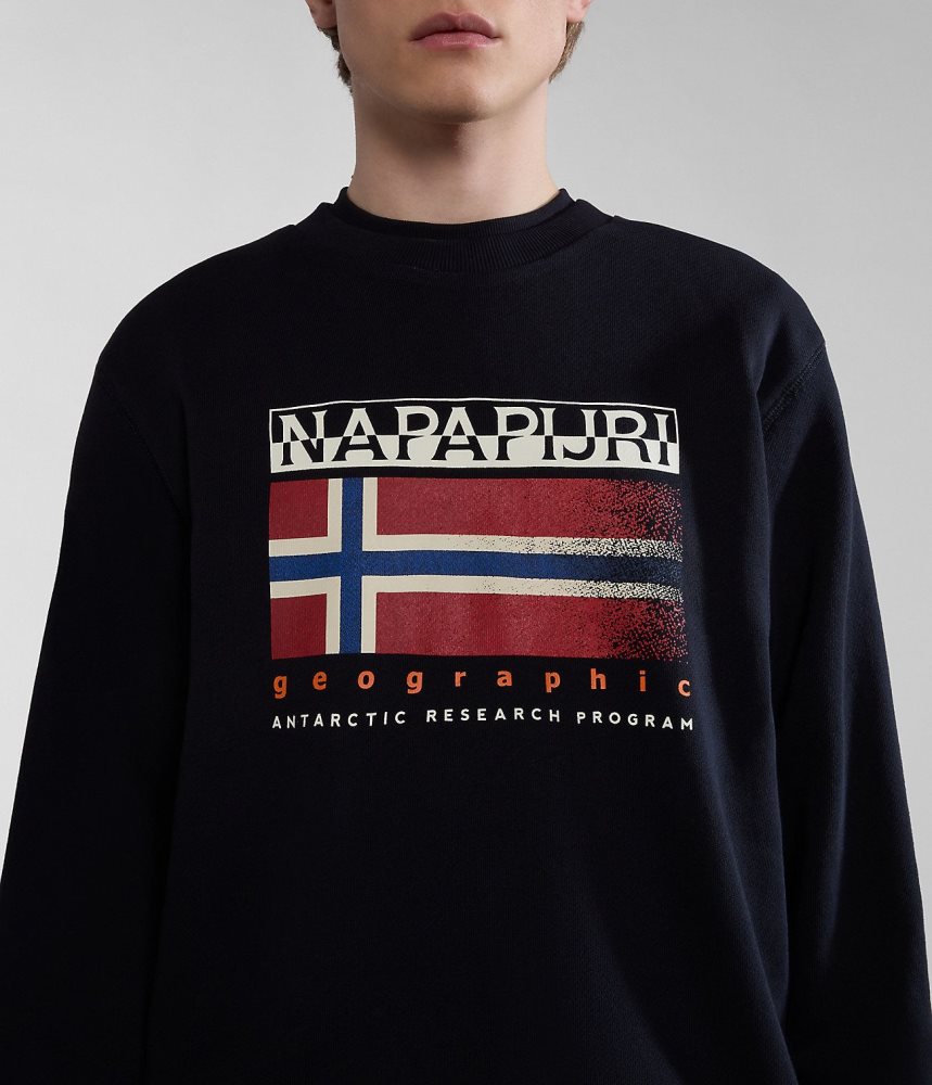 Φούτερ Napapijri Kreis Sweatshirt ανδρικα μαυρα | 437NXGOVZ