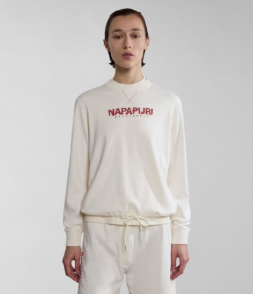 Φούτερ Napapijri Kreis Sweatshirt γυναικεια ασπρα | 683BRXJZL