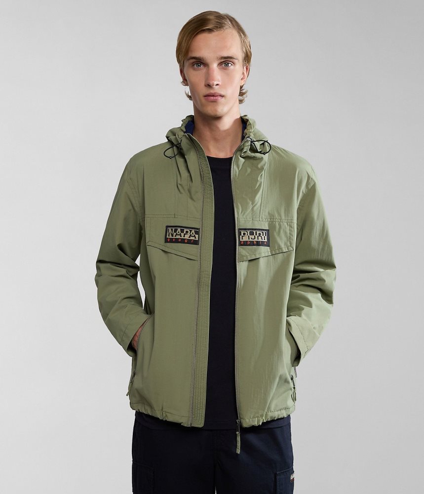 Αντιανεμικό Napapijri Rainforest Open Summer Jacket ανδρικα πρασινο | 924QLXAZC