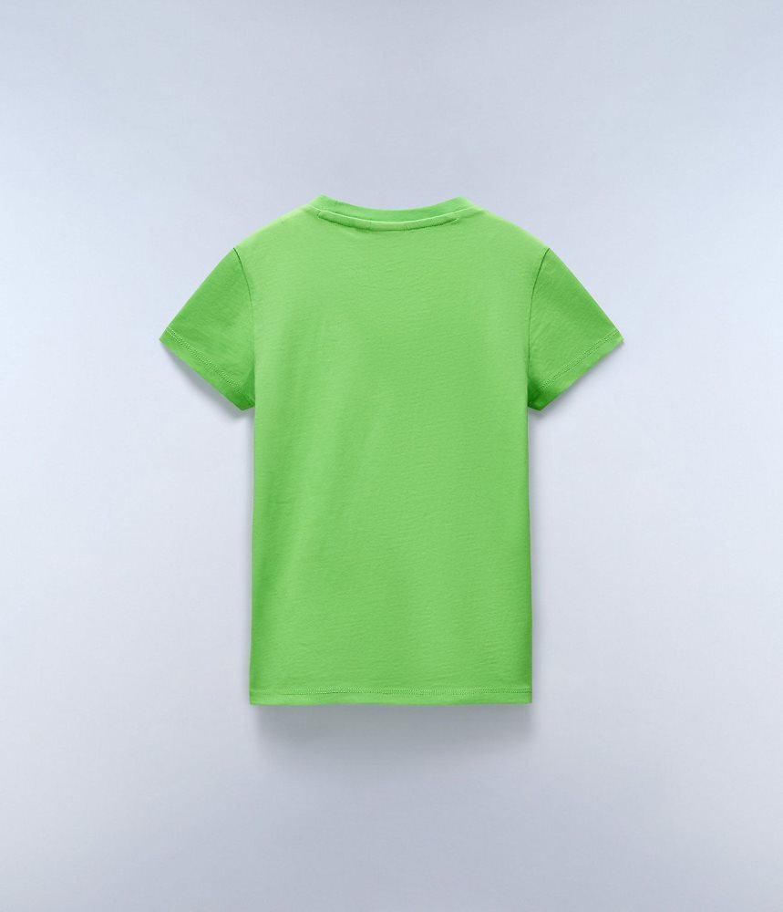 μπλουζακια Napapijri Salis Short Sleeve T-Shirt (4-16 YEARS) παιδικα πρασινο | 679QSAMGT