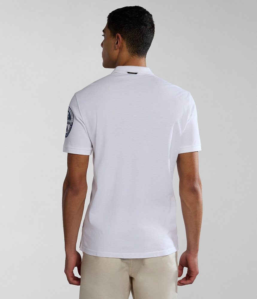 μπλουζακια πολο Napapijri Amundsen Short Sleeve Polo Shirt ανδρικα ασπρα | 142WALHBY