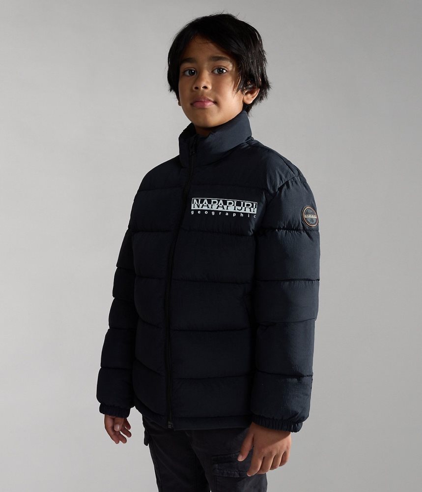 Μπουφάν Βροχής Napapijri Bachar Puffer Jacket (10-16 YEARS) παιδικα μαυρα | 847BVLXRH