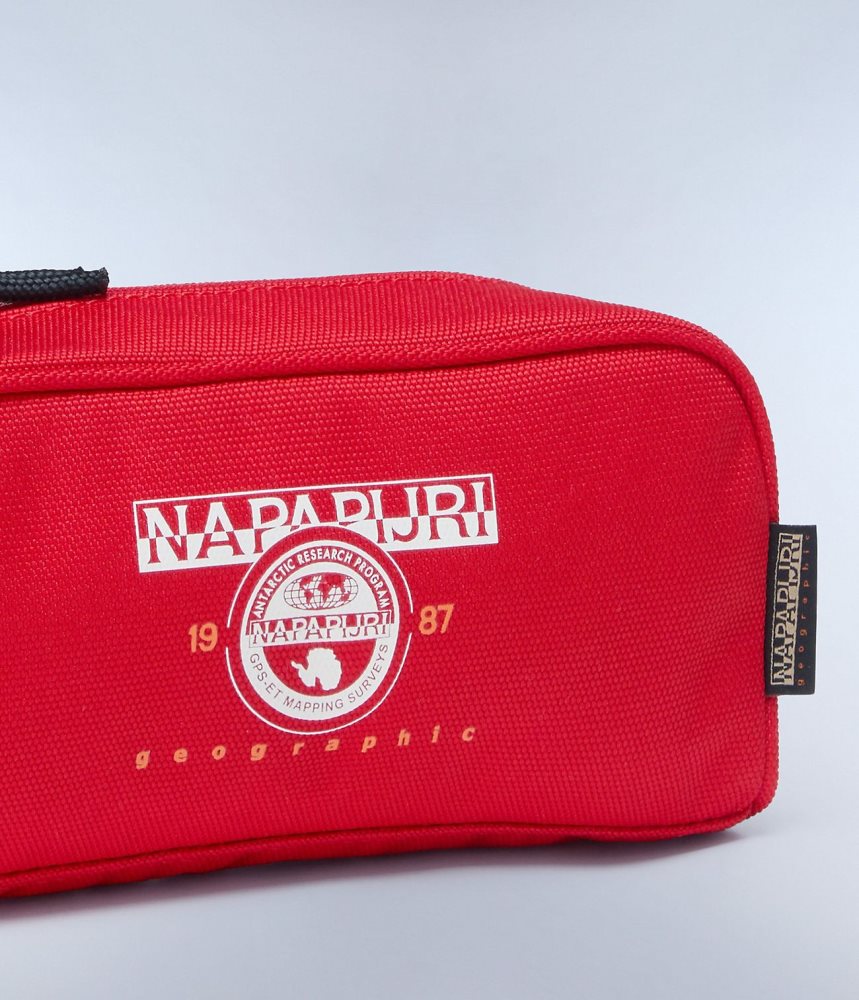 μικρά πορτοφόλια Napapijri Boussine Pencil Case γυναικεια κοκκινα | 581XAUBHT