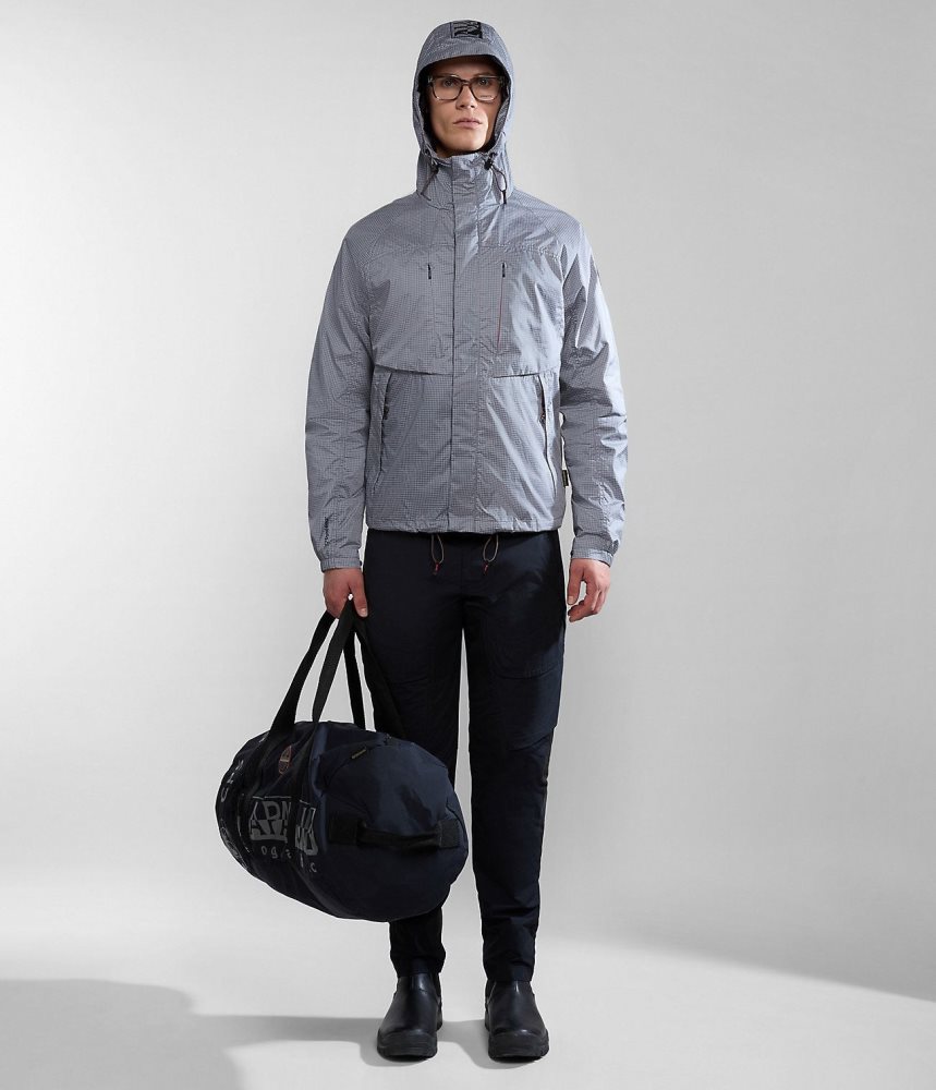 Μπουφάν Βροχής Napapijri Makay Windbreaker with Dyneema ανδρικα γκρι | 381FEYMSW