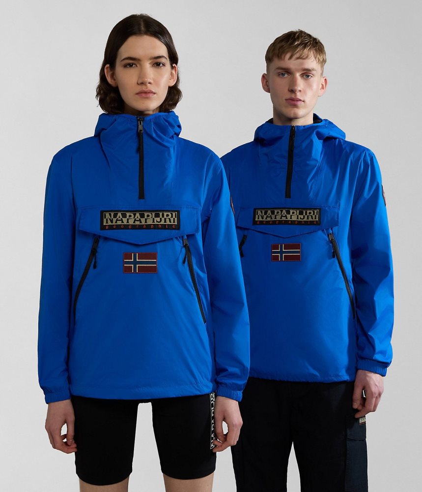 Μπουφάν Βροχής Napapijri Rainforest Ripstop Anorak Jacket - Unisex γυναικεια μπλε | 103IFWAZB