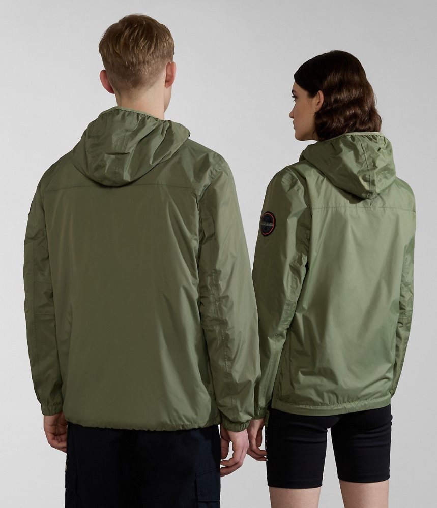 Μπουφάν Βροχής Napapijri Rainforest Ripstop Anorak Jacket - Unisex γυναικεια πρασινο | 982DTGEQM