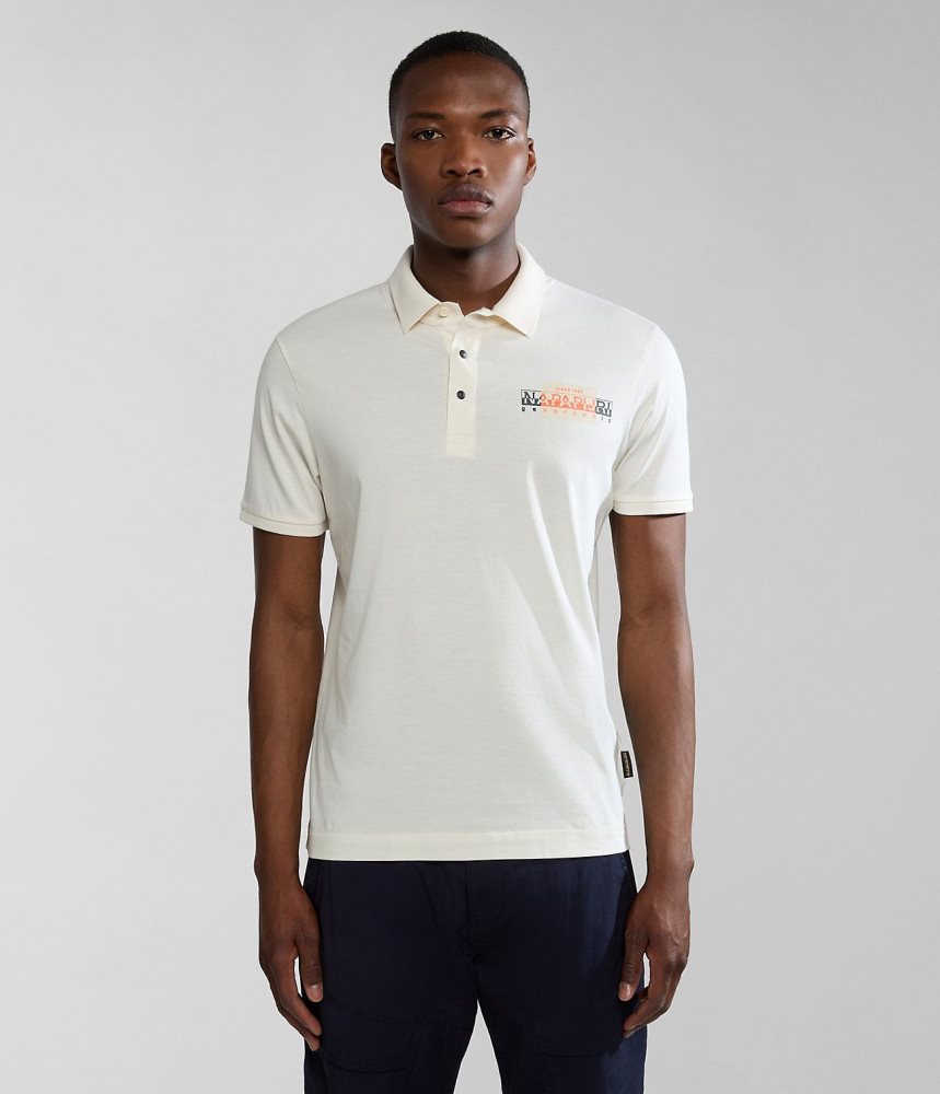 μπλουζακια πολο Napapijri Smallwood Short Sleeve Polo Shirt ανδρικα ασπρα | 873VXKNFT