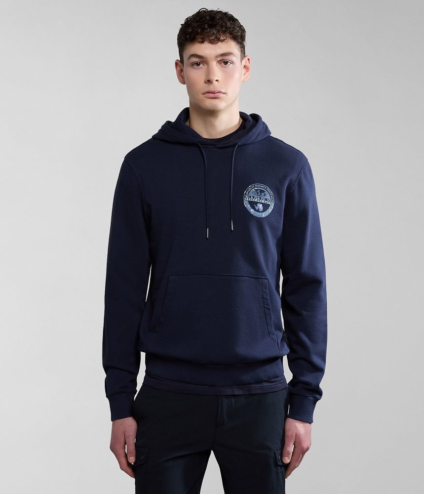 Φουτερ με Κουκουλα Napapijri Bollo Summer Hoodie ανδρικα σκούρο μπλε | 139AYUZRM